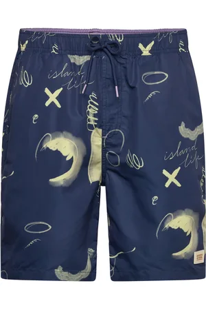 Scotch&Soda Printed Long-Length Swimshort Blue