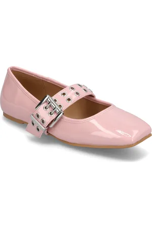 Bianco Biarose Karré Mary Jane Flat Faux Leather Pink