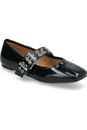Bianco Biarose Karré Mary Jane Flat Faux Leather Black