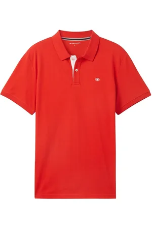 TOM TAILOR Basic Polo With Contrast Red