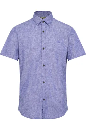 TOM TAILOR Cotton Linen Shirt Blue