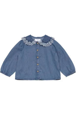 MANGO Denim Cotton Shirt Blue