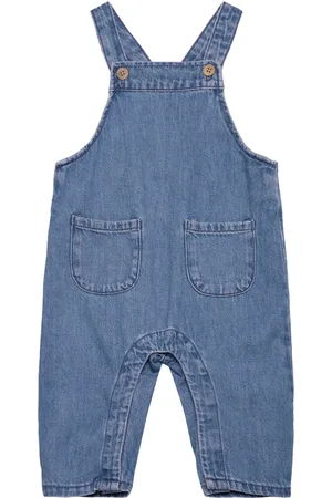MANGO Long Denim Dungarees Blue