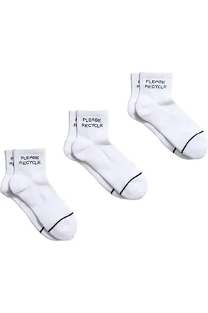 GIRLFRIEND COLLECTIVE Please Recycle Quarter Crew Sock White