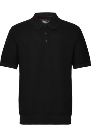 Scotch&Soda Structured Knitted Solid Polo Black
