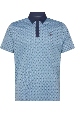 Original Penguin Bohemian Jaquard Blocked Polo Blue