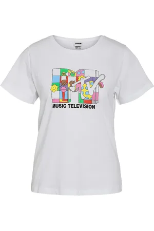 Noisy May Nmnate S/S Mtv T-Shirt Jrs Fwd White