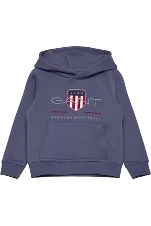 GANT Archive Shield Raglan Hoodie Blue