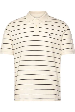 GANT Striped Ss Polo Cream