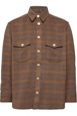 AllSaints Barba Ls Shirt Brown