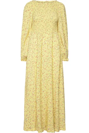 ROTATE Light Jacquard Maxi Dress Yellow