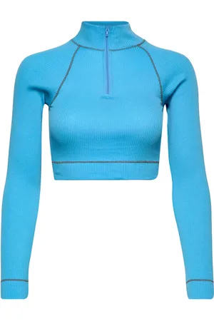 BARBARA KRISTOFFERSEN BY ROSEMUNDE Short Turtle Zip T-Shirt Blue
