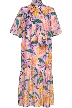 GANT D2. Dahlia Print Cotton Silk Dress Patterned