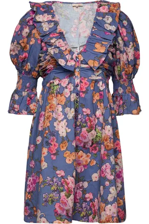 by Ti Mo Linen V-Neck Dress Blue