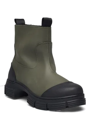Ganni Recycled Rubber Tubular Boot Green
