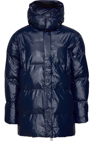 Rains Hooded Puffer Coat Blue