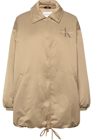 Calvin Klein Over D Padded Coach Jacket Beige