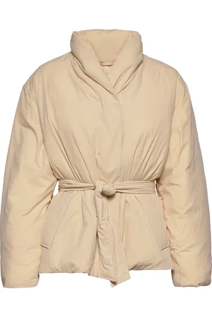 Calvin Klein Recycled Down Wrap Puffer Jacket Beige