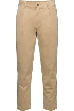 ESPRIT Men Pants Woven Cropped Beige