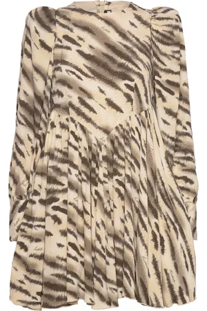 ROTATE Light Jacquard Mini Dress Beige