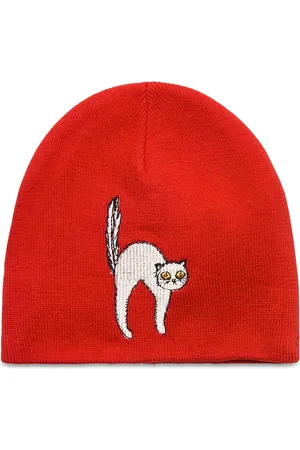 Mini Rodini Angry Cat Patch Hat Red