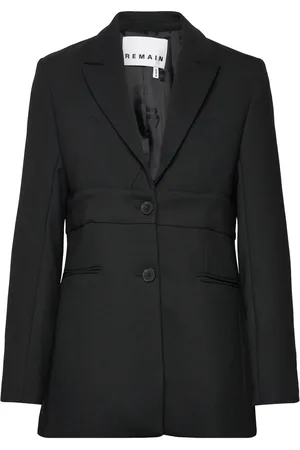 REMAIN Birger Christensen Heavy Suiting Fitted Bra Blazer Black