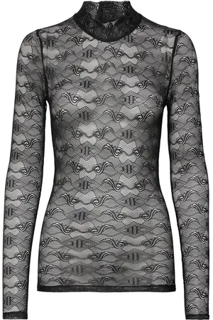 HAN Kjøbenhavn Lace Monogram Turtleneck Black