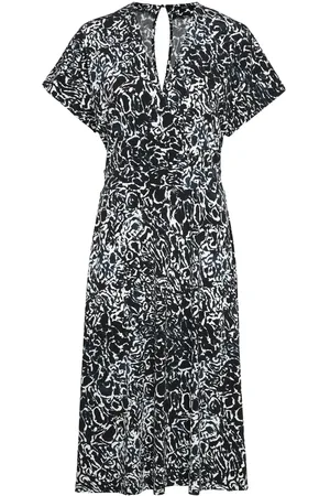 ESPRIT V-Neck Jersey Dress With All-Over Print Grey