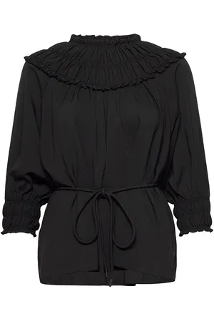 Cathrine hammel Gathered Neckline Top Black