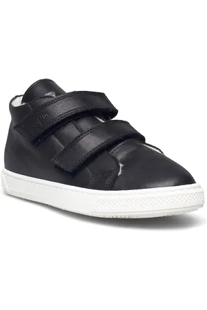 Pom Pom Velcro High Top Fur Sneaker Black