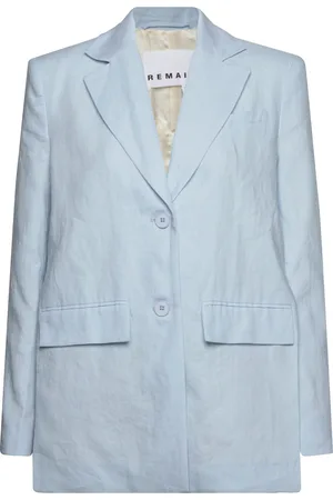 REMAIN Birger Christensen Linen Slit Blazer Blue