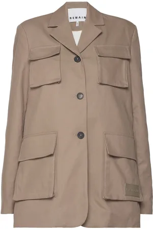 REMAIN Birger Christensen Canvas Pocket Blazer Beige