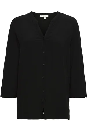 ESPRIT Wide Blouse With 3/4-Length Sleeves Black