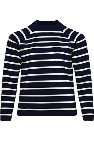 Ralph Lauren Striped Mockneck Sweater Navy