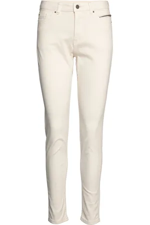 ESPRIT Stretch Trousers With Zip Detail Cream