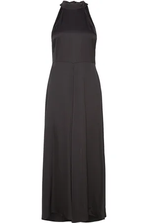 SELECTED Slfregina Halterneck Ankle Dress B Black
