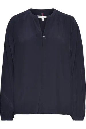Tommy Hilfiger Viscose V-Nk Blouse Ls Navy