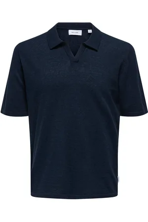 Only & Sons Onsgeorge Reg 12 Linen Ss Polo Knit Navy