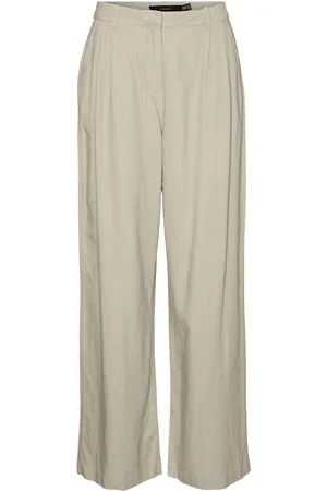 VERO MODA Vmmindy Mw Linen Dad Pant Mix Beige