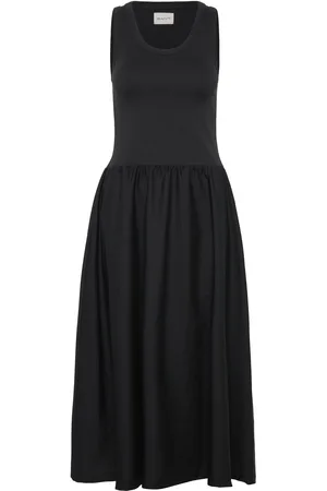 GANT Jersey Woven Midi Dress Black