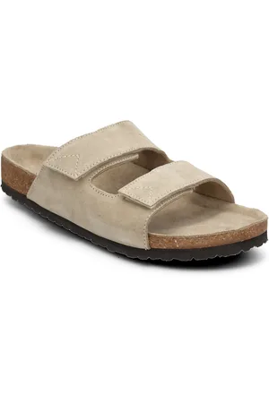 SELECTED Slhbastian Suede Strap Slider Beige