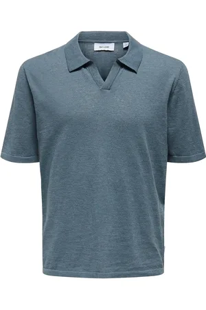 Only & Sons Onsgeorge Reg 12 Linen Ss Polo Knit Blue