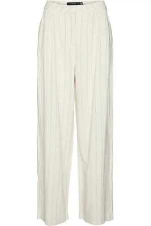 VERO MODA Vmmindy Mw Linen Dad Pant Mix White