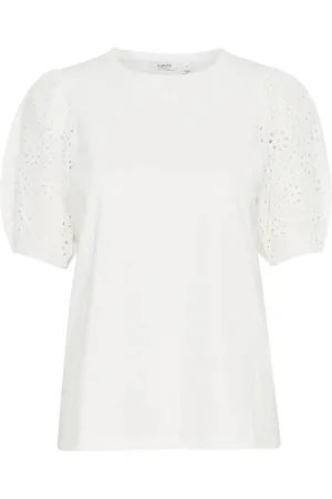 B YOUNG Bysummer Puff Sleeve Tee - White