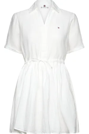 Tommy Hilfiger Ess Linen S/S Short Dress White
