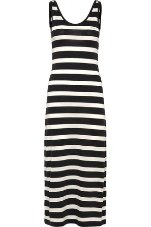 GANT Striped Tank Top Jersey Midi Dress Black