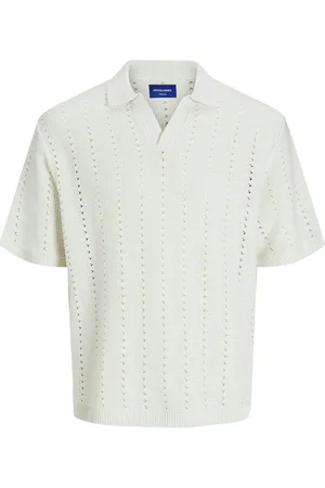 JACK & JONES Jorparos Knit Easter Ss Crochet Polo Jack & J S Cream