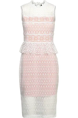 French Connection Ramona Lace Jersey Dress White