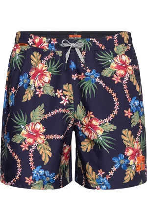 Superdry Hawaiian Print 16 Swim Short Navy