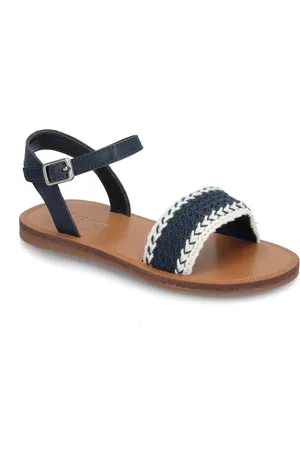 MANGO Sandals With Braided Strap Navy
